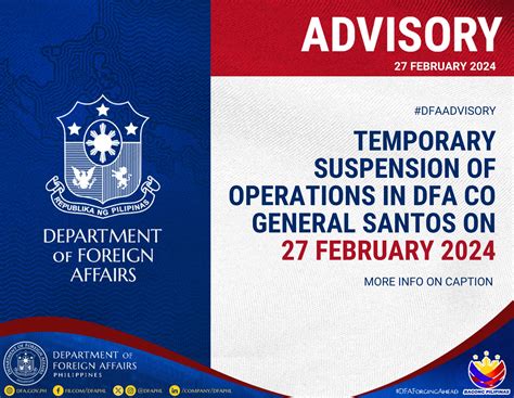 department of foreign affairs – general santos city photos|Public Advisory: Temporary Suspension of Operations in DFA .